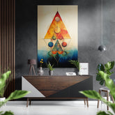 Triangles Brushed Aluminum Dibond Wall Art.
